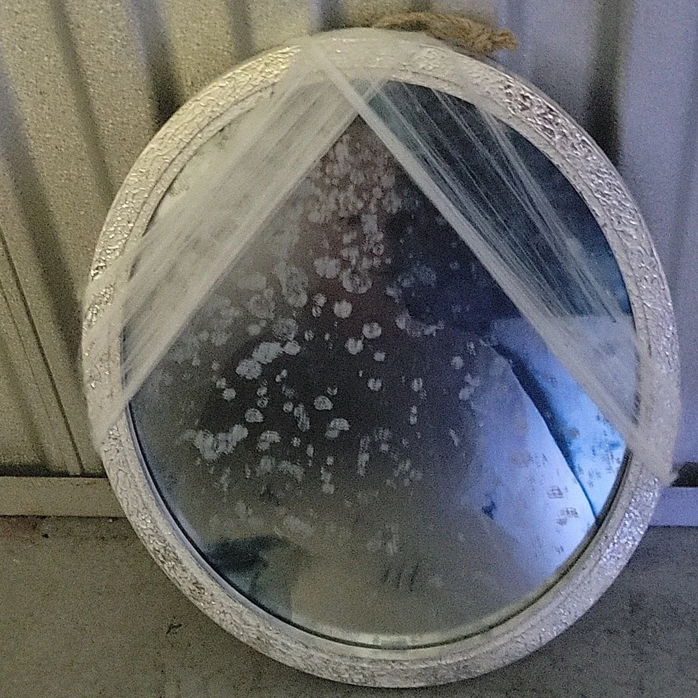 Elegant Silver Oval Wall Mirror